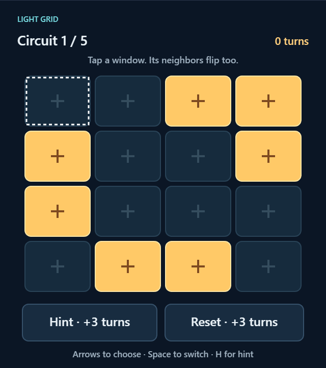 Light Grid game board