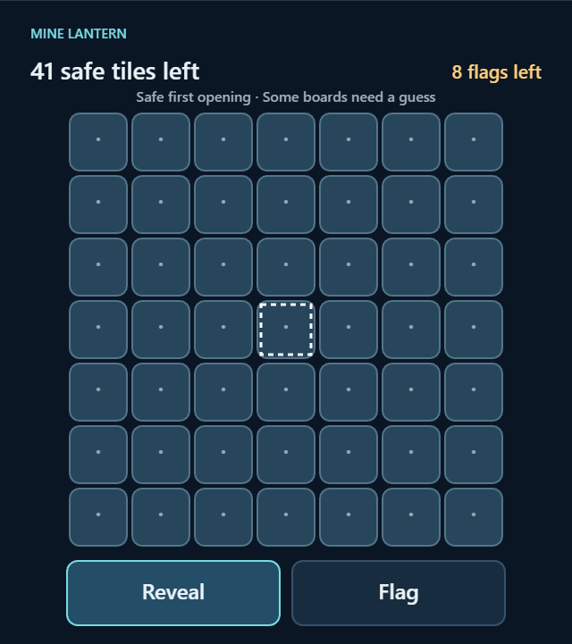 Mine Lantern game board