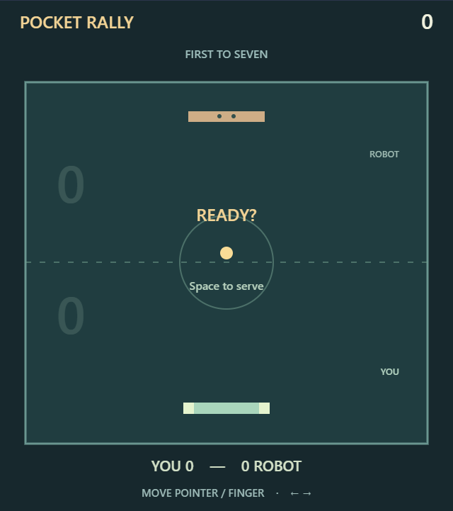 Pocket Rally game board